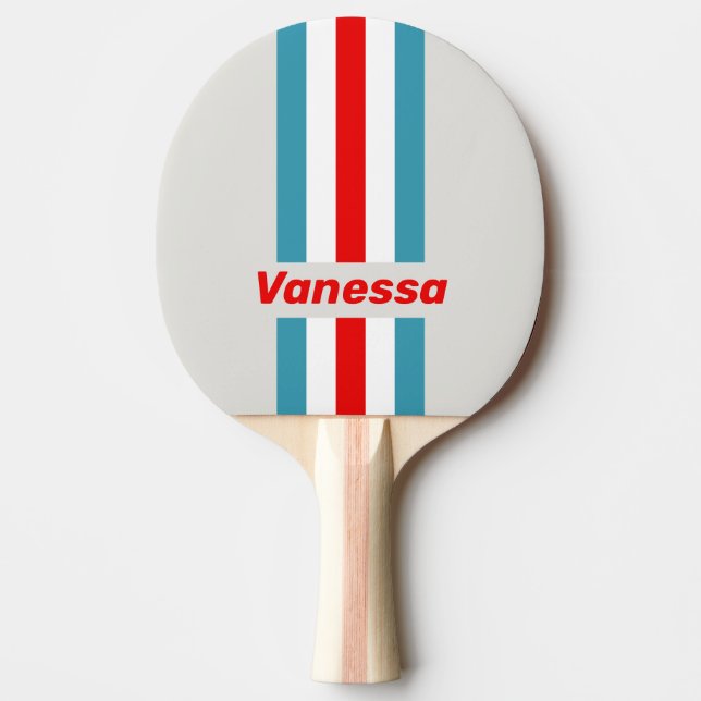 Thunderbird Pin Striped with Name Tischtennis Schläger (Vorderseite)