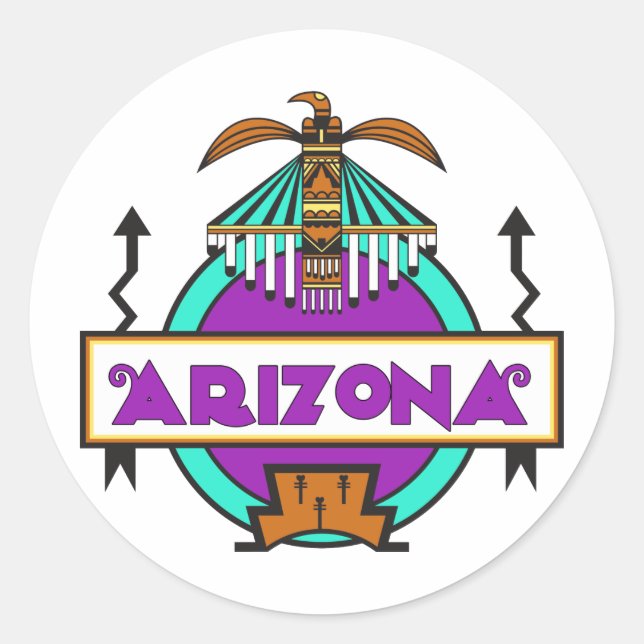 Thunderbird-Schild Runder Aufkleber (Vorderseite)