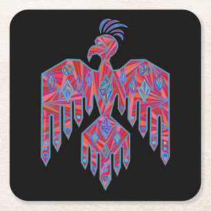 Thunderbird Southwest Art Native American Symbol Rechteckiger Pappuntersetzer