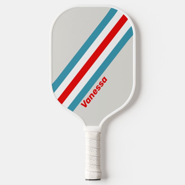 Thunderbird Stripes mit Name Pickleball Schläger (Vorderseite)