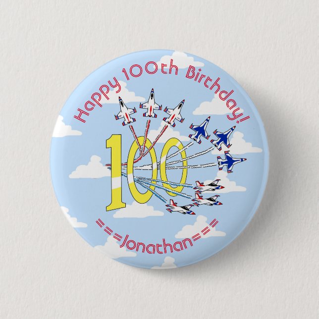 Thunderbirds 100. Blue Sky Birthday Abzeichen Button (Vorderseite)