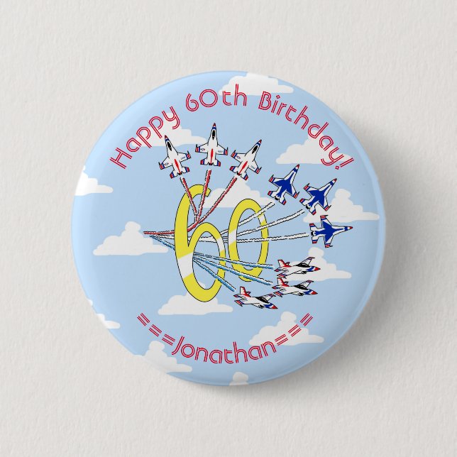 Thunderbirds 60. Blue Sky Geburtstags-Abzeichen Button (Vorderseite)