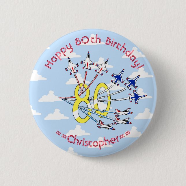 Thunderbirds 80. Birthday Abzeichen (Blue Sky) Button (Vorderseite)
