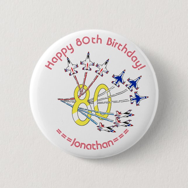 Thunderbirds 80. Geburtstags-Abzeichen Button (Vorderseite)