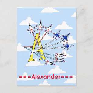 Thunderbirds Blauer Himmel Anfangs-A-Postkarte Postkarte