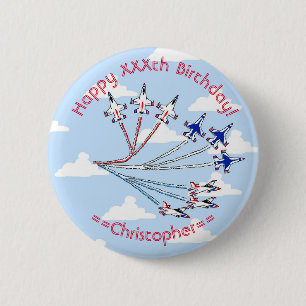 Thunderbirds Blue Sky Anpassbares Geburtstagsabzei Button