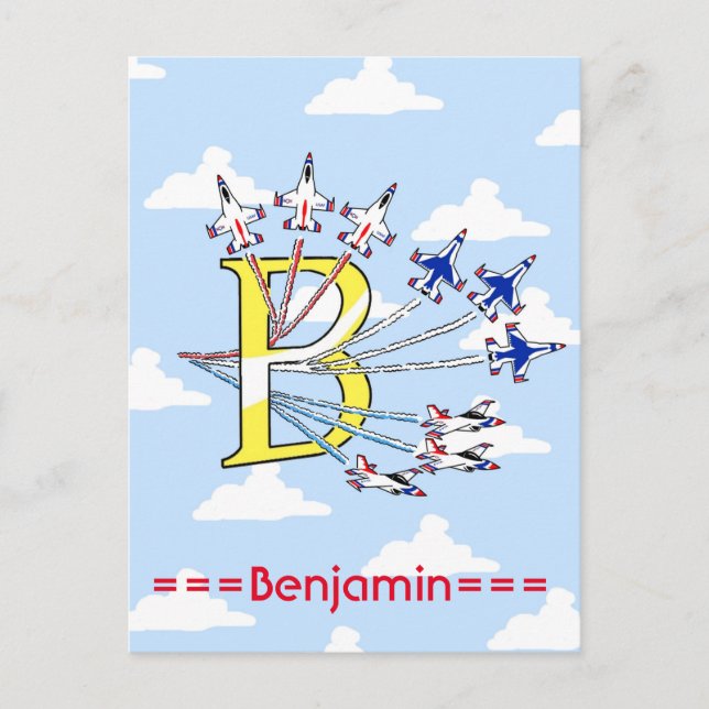 Thunderbirds Blue Sky Initial B Postcard Postkarte (Vorderseite)