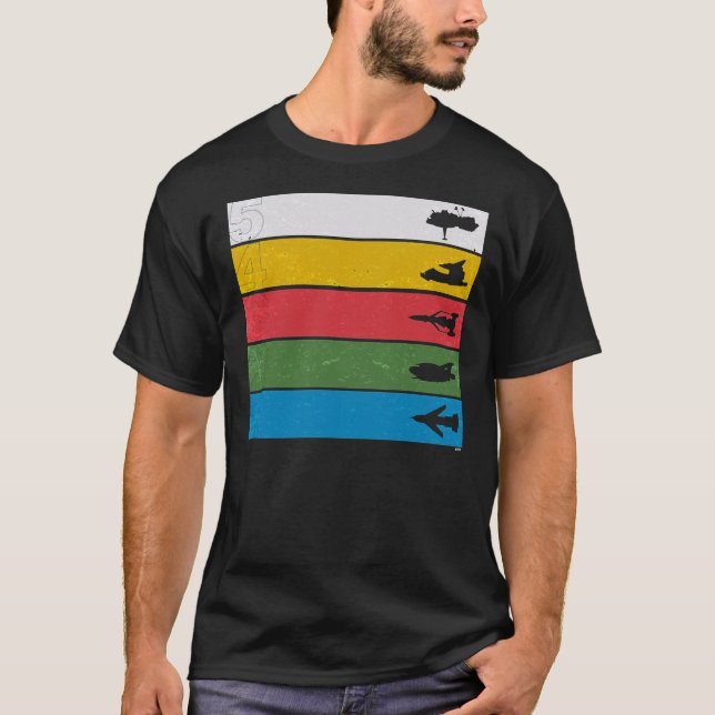 Thunderbirds Classic - Vogelarten Silhouetten auf  T-Shirt (Vorderseite)
