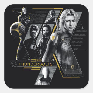 Thunderbolts*   Gruppenbild Quadratischer Aufkleber