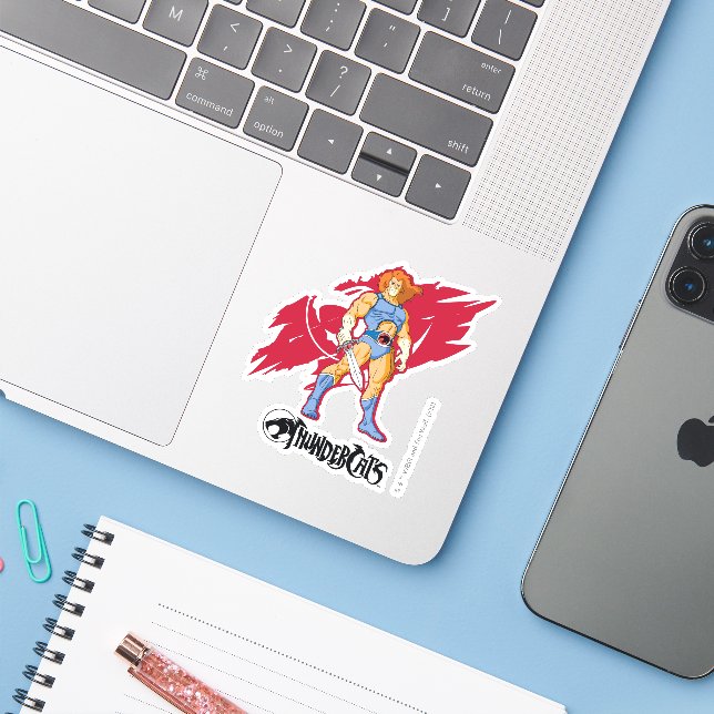 ThunderCats | Lion-O-Zeichen Grafik Aufkleber (Laptop mit iPhone)