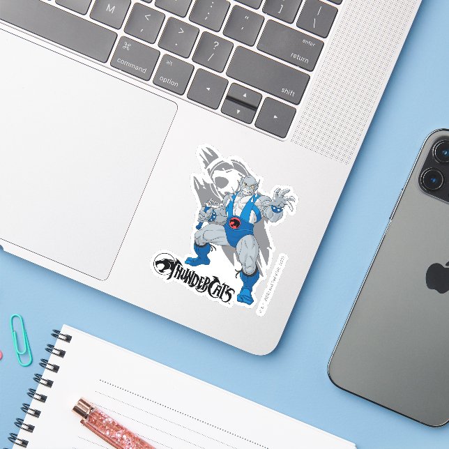 ThunderCats | Panthro-Zeichen Grafik Aufkleber (Laptop mit iPhone)