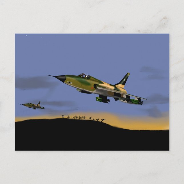 Thunderchief F105 Jagdbomber Postkarte (Vorderseite)