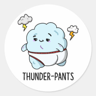 Thunderpants Funny Cloud Weather Puff Runder Aufkleber
