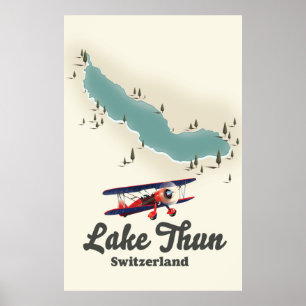 Thunersee Schweiz Karte Poster