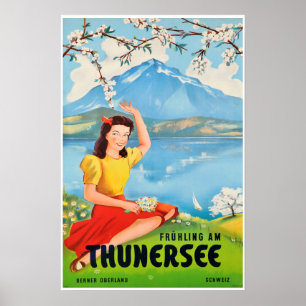 Thunersee, Schweiz, Reiseplakat Poster