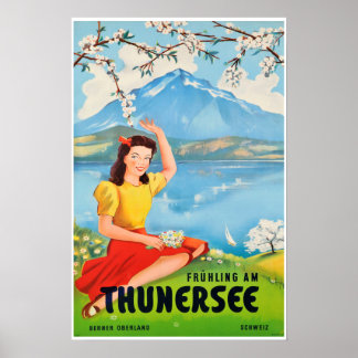 Thunersee, Schweiz, Reiseplakat Poster