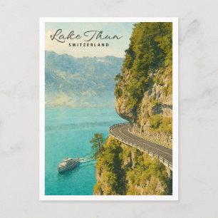 Thunersee, Schweiz Serene Mountain Feiertagspostkarte