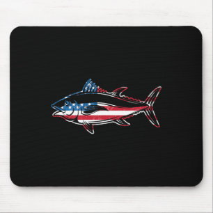 Thunfisch Amerikanische Flagge Riesenfisch Mousepad