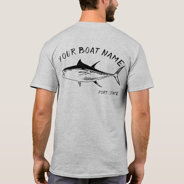 Thunfisch-Boots-Namen-Shirt T-Shirt (Rückseite)