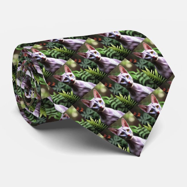 Thunfisch Die haarlose Sphynx-Katze, Neck Tie Krawatte (Gerollt)