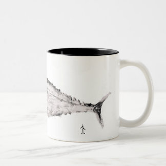 Thunfisch-Druck-Tasse Zweifarbige Tasse