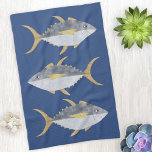 Thunfisch Geschirrtuch<br><div class="desc">Spaß Thunfisch mit einem frechen Lächeln,  perfekt für Ihr Boot oder Strandhaus. Originelle Kunst von Nic Squirrell.</div>