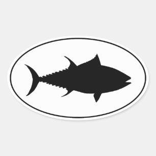 Thunfisch-Ikone Ovaler Aufkleber