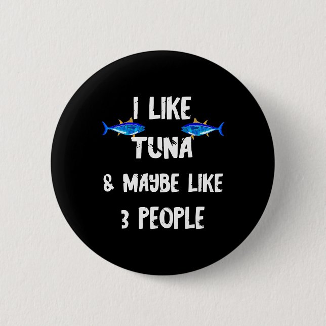 Thunfisch Raubfisch Thunfischbox Lustiger Thunfisc Button (Vorderseite)