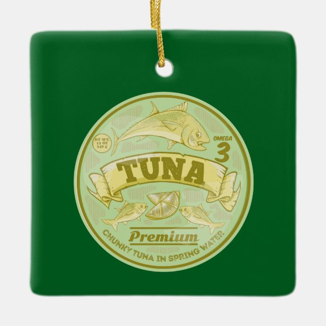 Thunfisch zum Pop von Dosenfisch Keramikornament (Vorderseite)