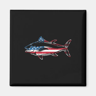 Thunfischfang Amerikanische Flagge Riesenblauer Th Magnet