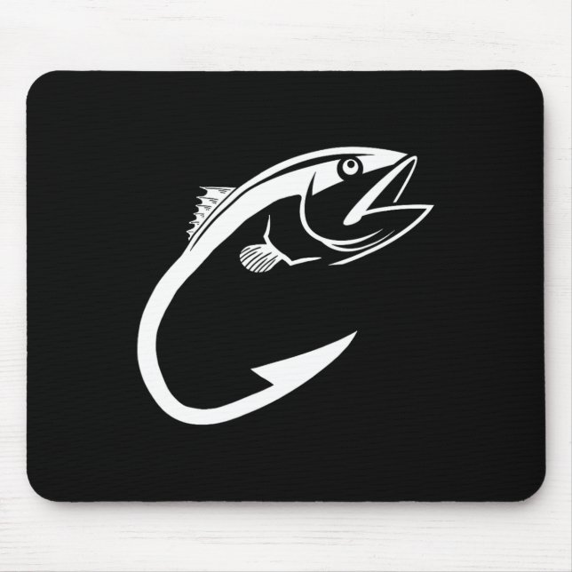 Thunfischhaken Minimal Fischer Mann Angler  Mousepad (Vorne)