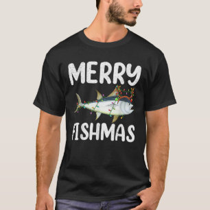 Thunfischliebhaber Weihnachtsbeleuchtung Rentierhu T-Shirt