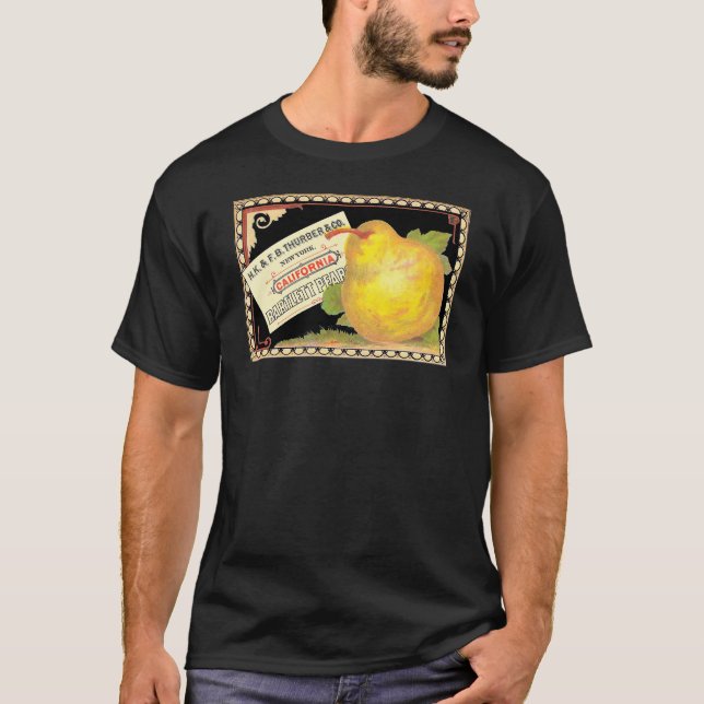 Thurber Birnen - Vintages Fruchtkäfigetikett T-Shirt (Vorderseite)