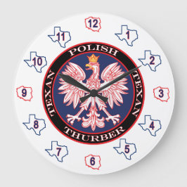 Thurber Runde Polnisch Texan Große Wanduhr