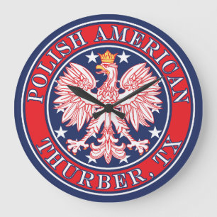 Thurber Texas Polnischer Adler Große Wanduhr
