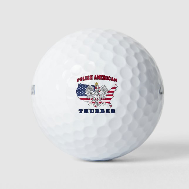 Thurber Texas Polnischer Amerikaner Golfball (Vorderseite)