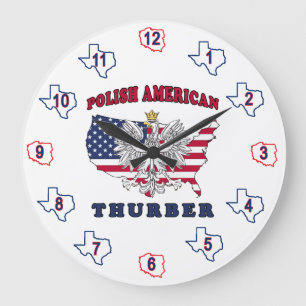 Thurber Texas Polnischer Amerikaner Große Wanduhr