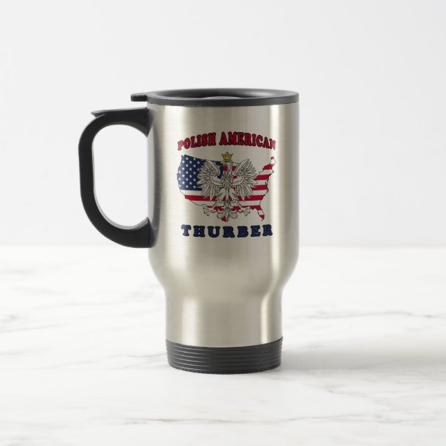 Thurber Texas Polnischer Amerikaner Reisebecher (Links)