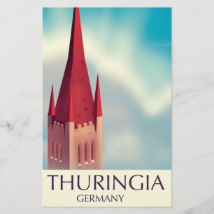 Thüringen Deutschland Reiseplakat Briefpapier