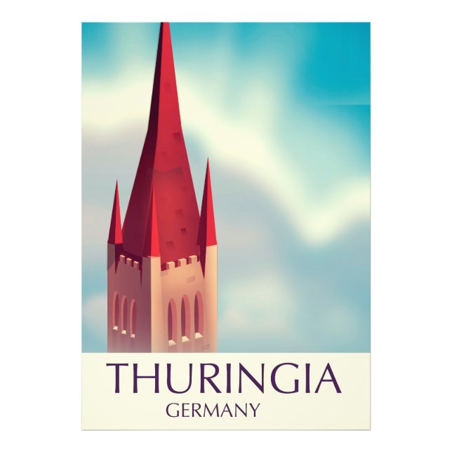 Thüringen Deutschland Reiseplakat Fotodruck (Vorne)