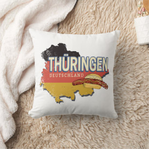 Thüringen Deutschland Retro Bundesstaatlicher Staa Kissen