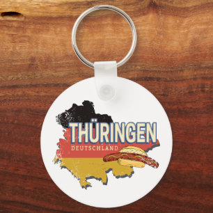 Thüringen Deutschland Retro Bundesstaatlicher Staa Schlüsselanhänger