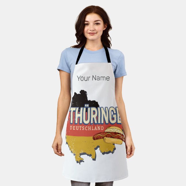 Thüringen Deutschland Retro Bundesstaatlicher Staa Schürze (Getragen)