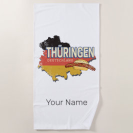 Thüringen Deutschland Retro Bundesstaatlicher Staa Strandtuch