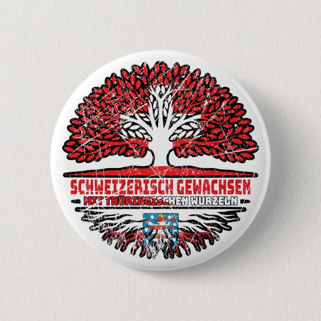 Thüringen Thüringisch Schweizer Schweiz Baum Button (Vorderseite)