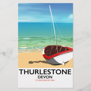 Thurlestone South Devon Reiseplakat Briefpapier