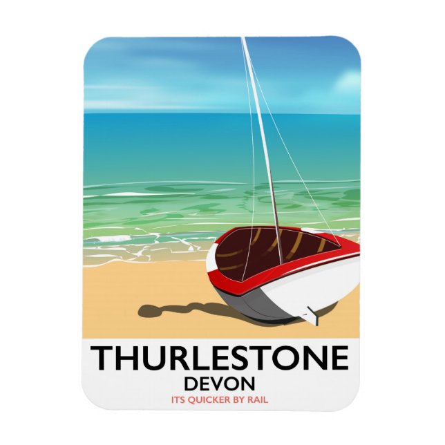 Thurlestone South Devon Reiseplakat Magnet (Vertikal)