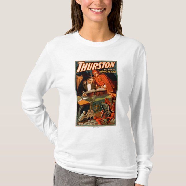 Thurston der große Magier mit Teufel-Magie T-Shirt (Vorderseite)