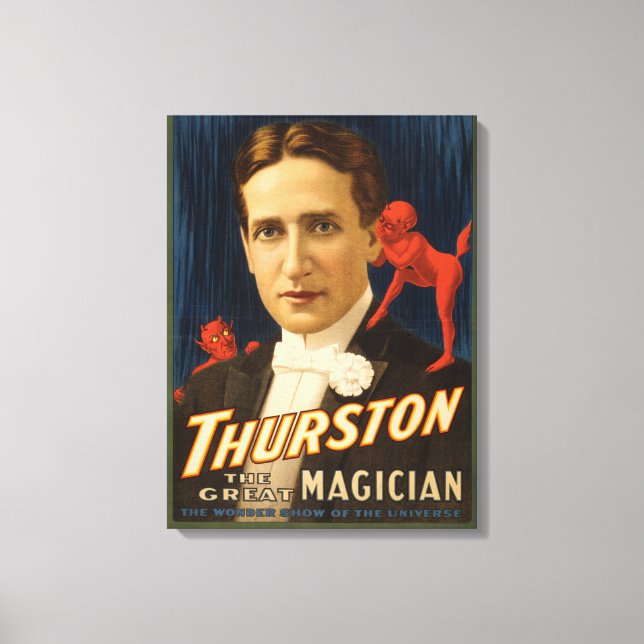 Thurston, der Teufel erzählt ihm Magie Leinwanddruck (Vorderseite)