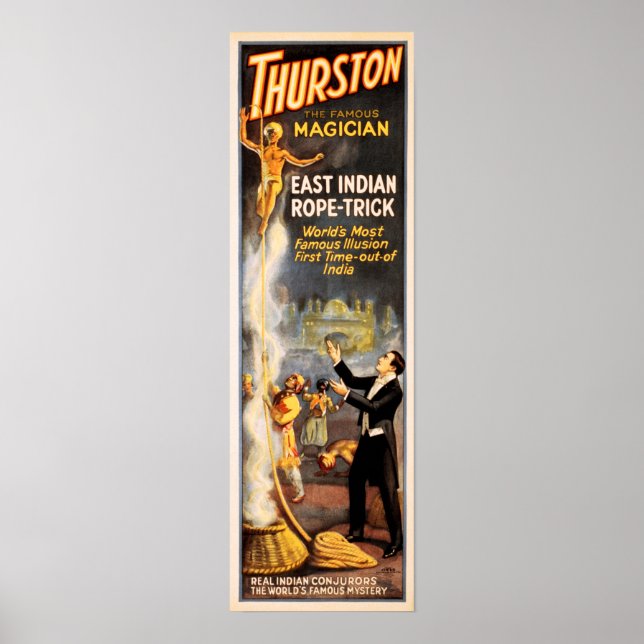 THURSTON Famous Magician East Indian Rope Trick Poster (Vorne)